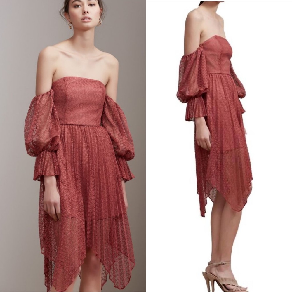 NWT Keepsake ignite off the shoulder lace dress in paprika
